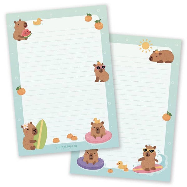 A5 Capybara Beach Day - Double Sided | kirjepaperilehti&ouml;